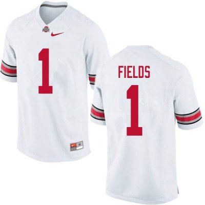 Men's NCAA Ohio State Buckeyes Justin Fields #1 College Stitched Authentic Nike White Football Jersey XW20P45BG
